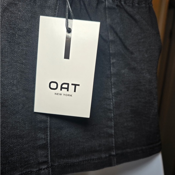 Oat Denim Woman’s Sweetheart Bustier Tank Crop Top Large NWT Ribbed Adjustable - Picture 4 of 7